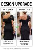 Vestido de Madre de la Novia Sirena Negra de talla grande con frunces