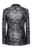 Blazer de fiesta negro con botonadura sencilla para hombre