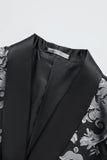 Blazer de fiesta negro con botonadura sencilla para hombre