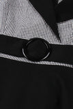 Cuello de solapa negra Vestido Vintage 1950s