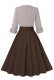 Cuello de solapa negra Vestido Vintage 1950s