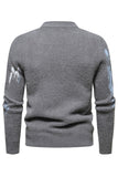 Suéter blanco de cuello redondo slim fit para hombre