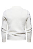 Suéter blanco de cuello redondo slim fit para hombre