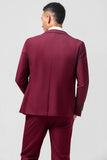 Trajes de fiesta de hombre con solapa de pico de 3 piezas en color burdeos