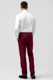 Trajes de fiesta de hombre con solapa de pico de 3 piezas en color burdeos