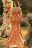 Vestido de graduación de talla grande con corsé de sirena fucsia y tirantes finos