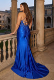 Corsé Sirena verde Ejército Vestido largo de talla grande con abertura