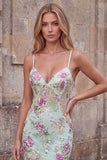 lentejuelas brillantes sirena tirantes de espagueti vestido de fiesta negro con apliques