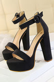 Sandalias de tacón alto gruesas Kahki