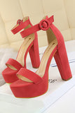 Sandalias de tacón alto gruesas Kahki