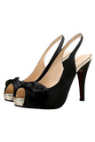 Champagne Bow Fish Mouth Plataforma Tacones Altos