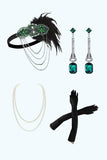 Verde 1920s Accesorios de fiesta Conjuntos de cuatro piezas