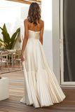 Vestido largo de invitado de boda sin tirantes sin tirantes A Line