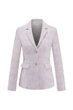 Trajes de regreso a casa de tweed rosa claro de 2 piezas con flecos
