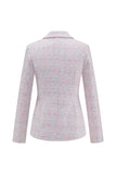 Trajes de regreso a casa de tweed rosa claro de 2 piezas con flecos