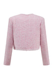 Trajes cortos de tweed rosa de 2 piezas para el regreso a casa