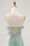 Sage Sweetheart Corsé Apliques Vestido Corto De Regreso A Casa