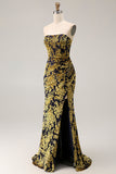 Vestido de dama de honor de terciopelo quemado con corsé sin tirantes burdeos con abertura