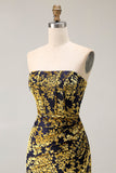 Vestido de dama de honor de terciopelo quemado con corsé sin tirantes burdeos con abertura