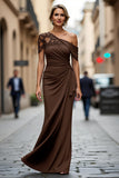 Vestido de Sirena Negro Asimétrico Madre de la Novia con Apliques
