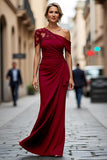 Vestido de Sirena Negro Asimétrico Madre de la Novia con Apliques