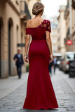 Vestido de Sirena Negro Asimétrico Madre de la Novia con Apliques