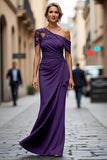 Vestido de Sirena Negro Asimétrico Madre de la Novia con Apliques