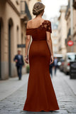 Vestido de Sirena Negro Asimétrico Madre de la Novia con Apliques