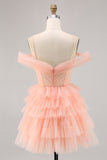 Lindo rubor escalonado A Line Homecoming Dress con flores 3D