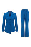 Azul oscuro 2 piezas Solapa de pico Soltero Soltero para mujer Trajes de fiesta