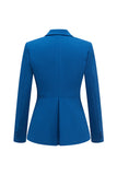 Azul oscuro 2 piezas Solapa de pico Soltero Soltero para mujer Trajes de fiesta