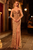 Vestido largo de baile de sirena con corsé de lentejuelas y tirantes – Look glamuroso de gemelos
