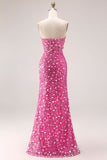 Vestido largo de baile de sirena con corsé de lentejuelas y tirantes – Look glamuroso de gemelos