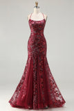 Vestido largo de baile largo de graduación con cordones dorados de rosa brillante en forma de rosa y lentejuelas