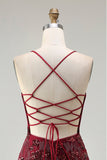 Vestido largo de baile largo de graduación con cordones dorados de rosa brillante en forma de rosa y lentejuelas
