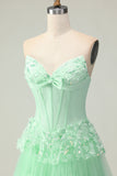 Vestido largo de fiesta con volantes y volantes morados Sweetheart A Line con lentejuelas