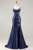 Vestido largo de graduación de talla grande bordado con sirena burdeos y talla grande