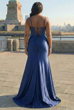 Vestido largo de graduación de talla grande bordado con sirena burdeos y talla grande