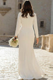 Vestido de novia de talla grande de satín fruncido con escote bateau y escote marfil