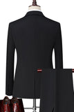 Solapa con muescas negras Singel Breasted 2-piece Trajes para hombre