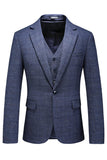 Trajes de fiesta de 3 piezas para hombre con solapa de cuadros a cuadros para hombre