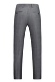 Trajes formales de 3 piezas con solapa de pico a cuadros grises para hombre