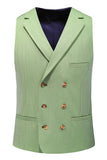 Solapa con muescas verde claro 3 piezas Trajes formales para hombre