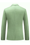 Solapa con muescas verde claro 3 piezas Trajes formales para hombre