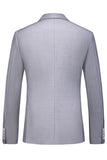 Gris claro 3 piezas Solapa con muesca Trajes formales para hombre