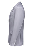 Gris claro 3 piezas Solapa con muesca Trajes formales para hombre
