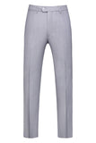 Gris claro 3 piezas Solapa con muesca Trajes formales para hombre