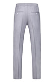 Gris claro 3 piezas Solapa con muesca Trajes formales para hombre