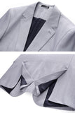 Gris claro 3 piezas Solapa con muesca Trajes formales para hombre