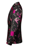 Solapa con muesca Jacquard de un solo pecho 2 Piezas Morado Trajes de fiesta para hombre